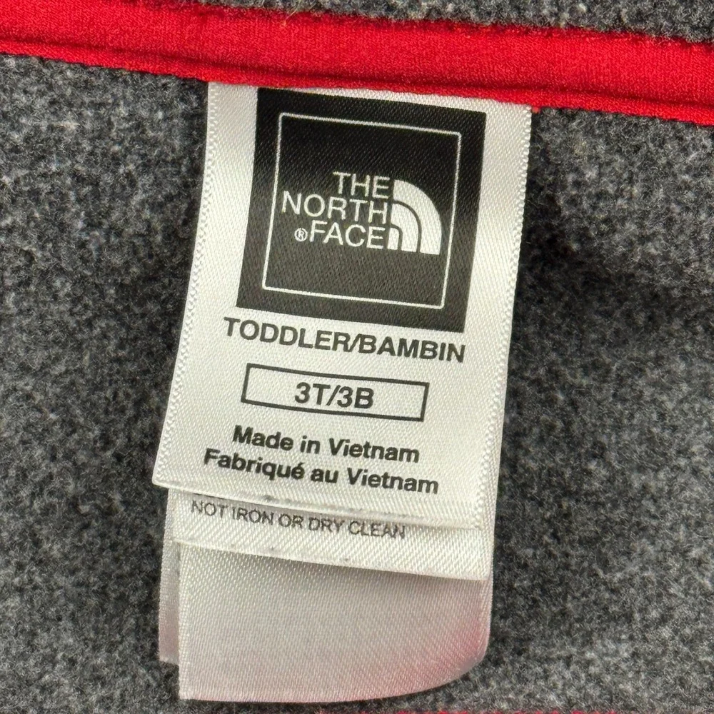 The North Face Jacket Toddler‎ Kids 3T Red Gray Fleece Full Zip Outdoor Gorpcore